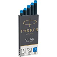 Parker Quink recambios para plumas estilográficas- cartuchos largos- tinta azul lavable- caja de 5